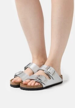 Birkenstock Arizona Big Buckle Narrow Fit - Pantuflas - Metallic Silver