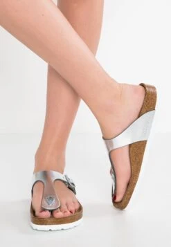 Birkenstock Gizeh Nl Sfb Regular - Sandalias De Dedo - Metallic Silver