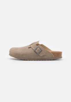 Birkenstock Boston Narrow Fit - Zuecos - Desert Dust/Gray Taupe
